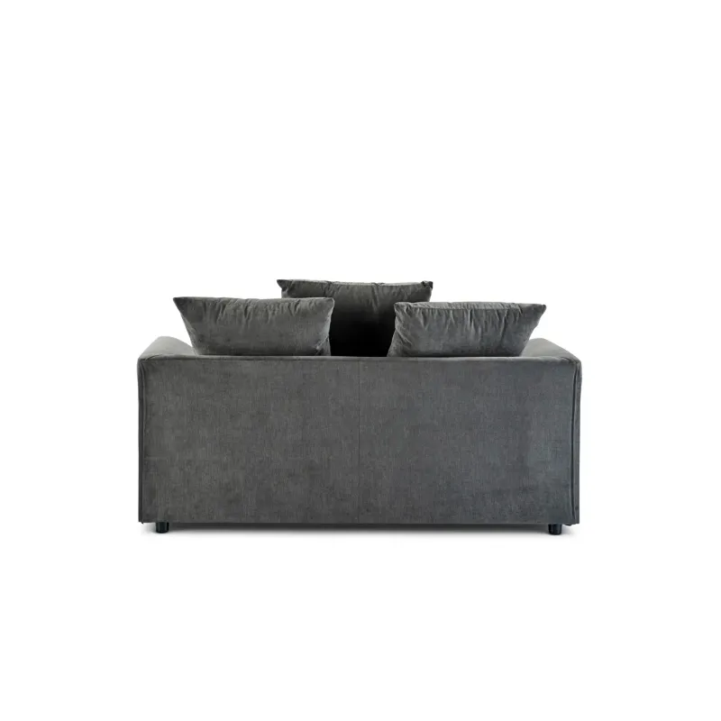 2 Seater Sofa Scatter Back Chenille Sofa (Grey)