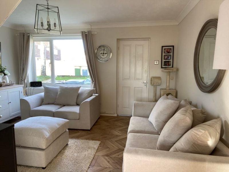 ✨ Cream 3/2 Seater Corner Sofa with Footstool ✨
