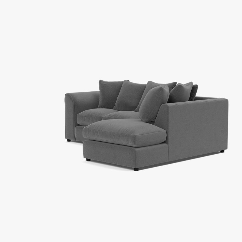 Chelsea Left Hand Corner Sofa – Stone Relaxed Linen | Modern L Shape Sofa UK