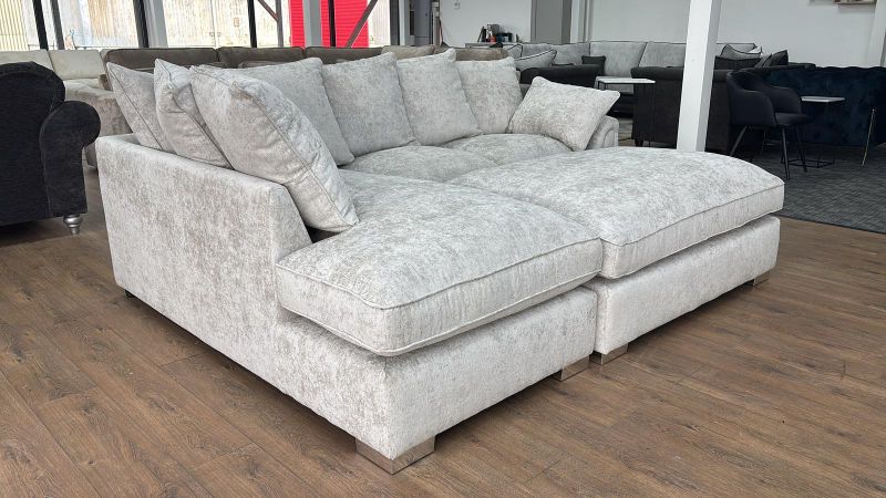 Chiswick Chaise Corner Sofa with Free Footstool – Modern Comfort Suite
