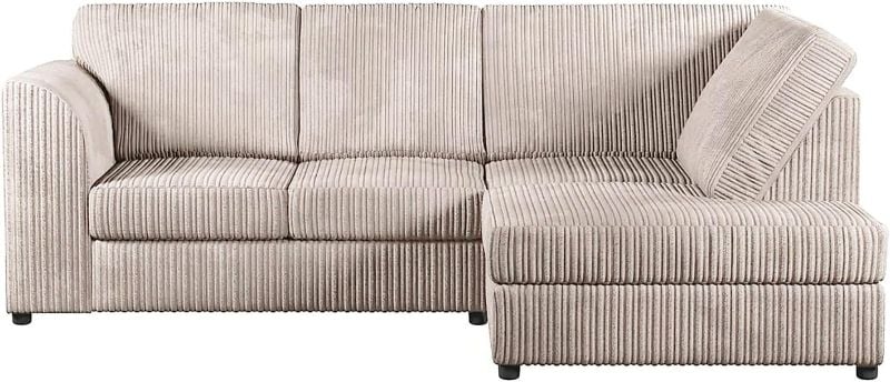 Dylan Jumbo cord Full Back Corner sofa (Cream, Right Hand Corner)