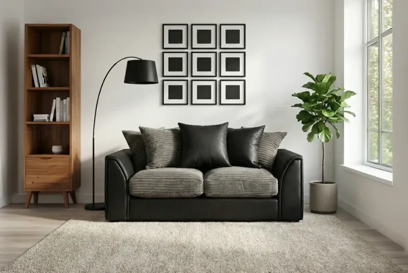 Dylan Bryon Black & Grey 2 seater sofa
