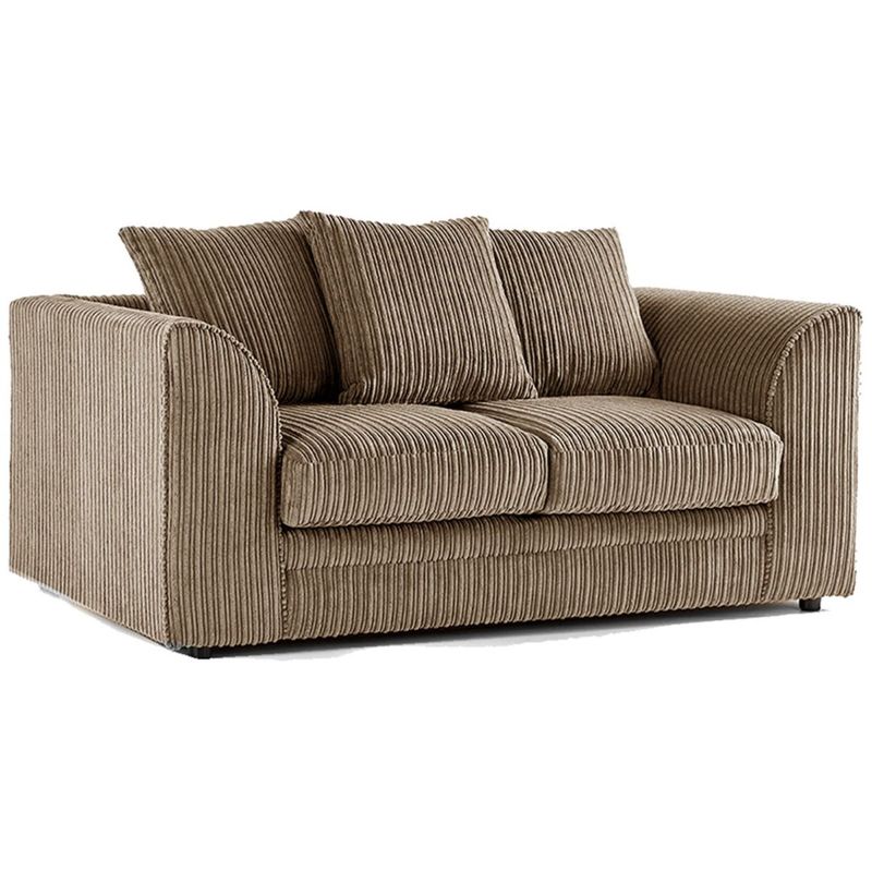 Jumbo Cord 2 Seater Scatterback Sofa - Coffee