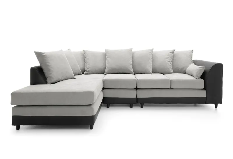 DYLAN PLUS LARGE CHENILLE CORNER SOFA Light Grey