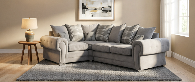 Verona 1C2 Scatter Back Corner Sofa – Stylish Fabric Upholstered Sectional Sofa