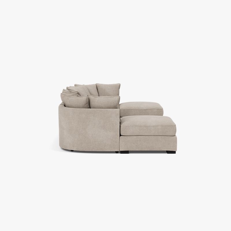 Luxe Bishop U Shape Corner Sofa – Black Chenille | Large Scatter Back Sofa UK