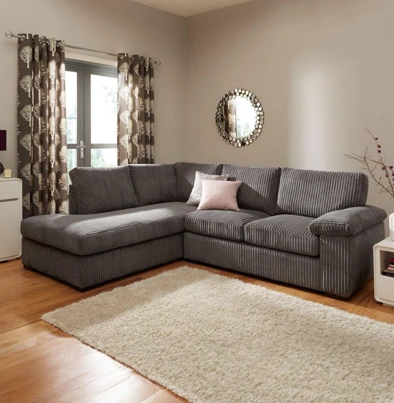 Delta 4 Seater L Shape Corner Sofa in Grey – Reversible Left/Right Facing