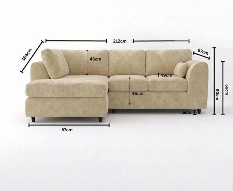 Dylan Left Hand Facing Couch for Living Room (Beige )