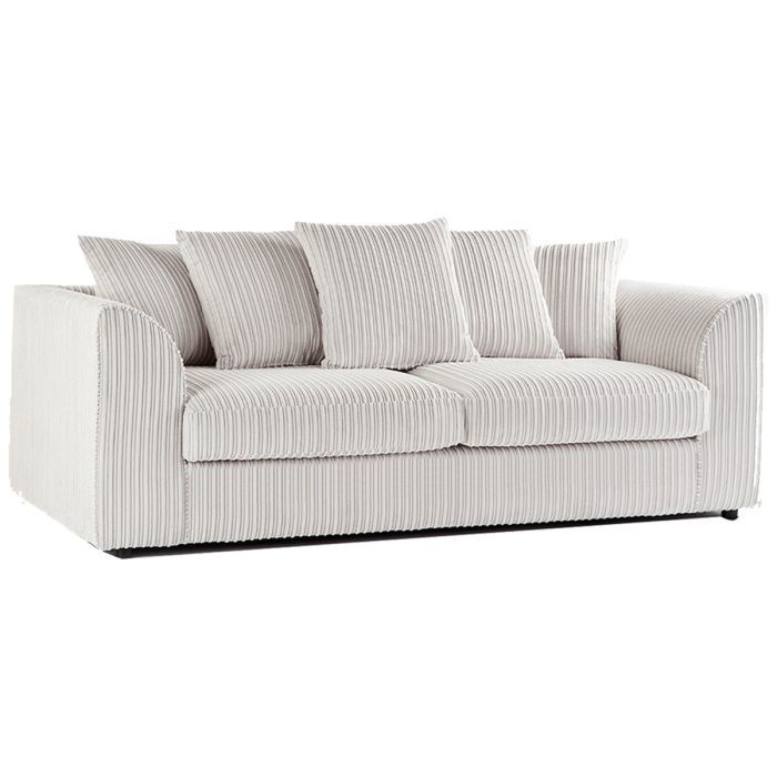 Jumbo Cord 3 Seater Scatterback Sofa - Cream
