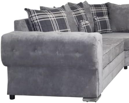 Verona U-Shape Corner Sofa – Dark Grey Suede | Large 9 Seater Sectional Suite Couch