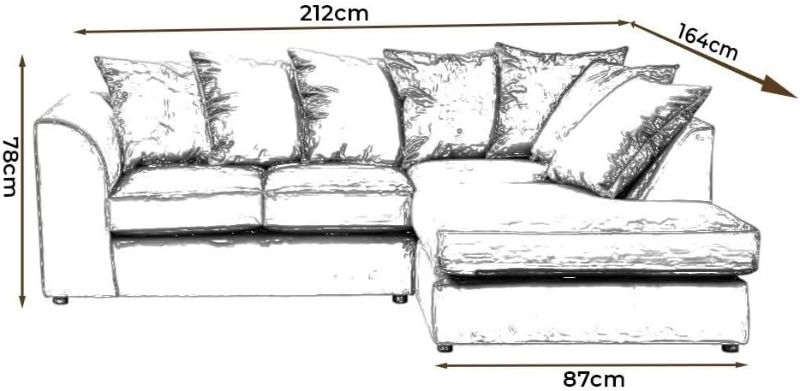 Cream Corner Sofa with Footstool | 4 Seater L-Shape Sectional | Plush Velvet Left/Right Hand Settee for Living Room