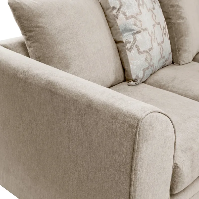 2 Seater Sofa Scatter Back Chenille Sofa (Beige)