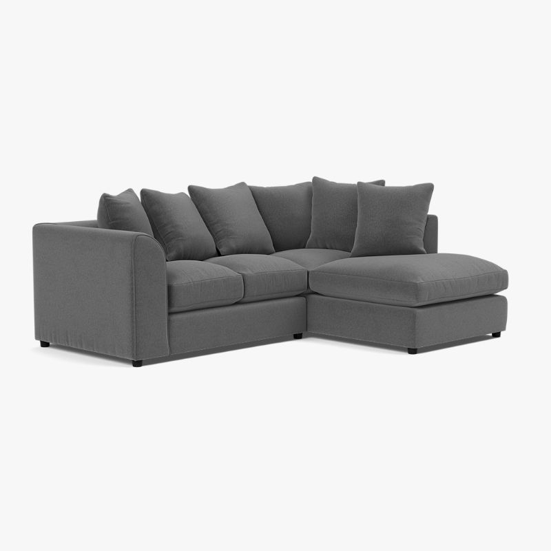Chelsea Left Hand Corner Sofa – Stone Relaxed Linen | Modern L Shape Sofa UK