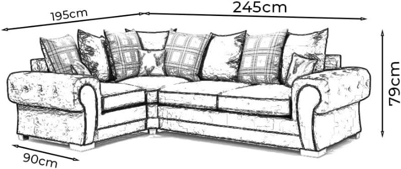 Verona Grey 4 Seater Corner Sofa – 2C1 L Shape Scatter Back Sofa | Left & Right Hand UK