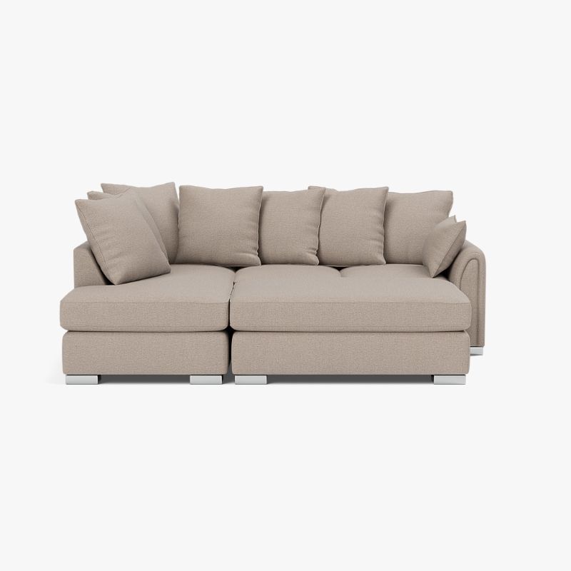 Chiswick Desert Sand Corner Sofa with Footstool | L-Shape 4 Seater Sofa | UK Made