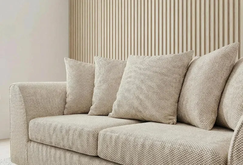 Premium Chenille Beige 3 Seater Sofa