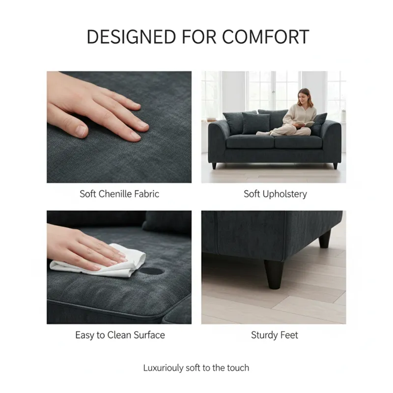 2 Seater Scatter Back Alaska (Grey)