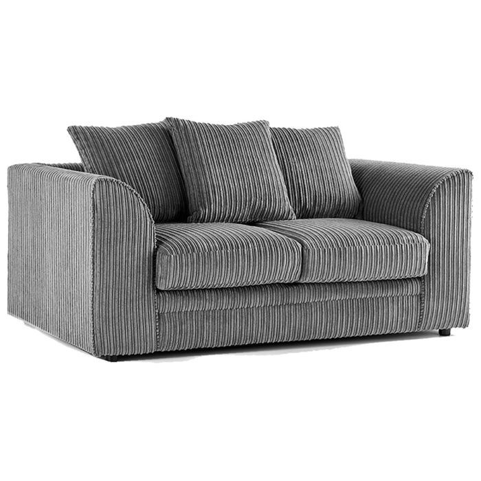 Jumbo Cord 2 Seater Scatterback Sofa - Grey