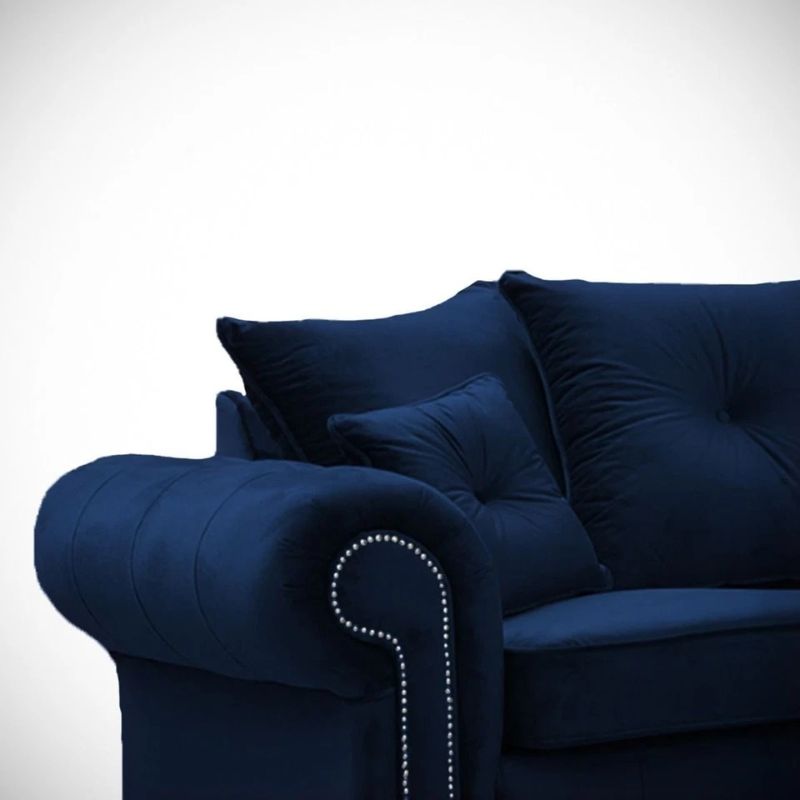 Ahwin Blue 2C2 Corner Sofa with Scatter Back Cushions – Modern Settee