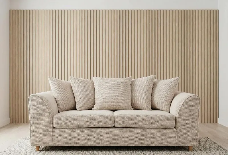 Premium Chenille Beige 3 Seater Sofa