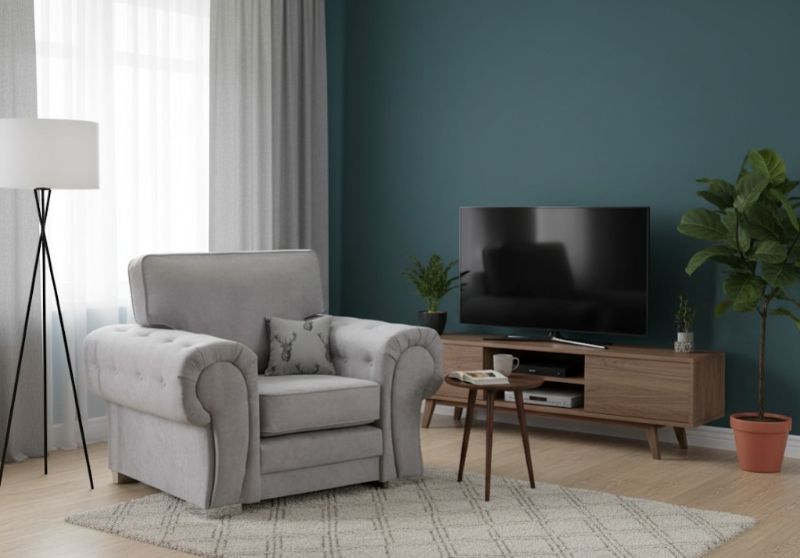 Verona Armchair in Grey – Stylish & Comfortable Living Room Chair
