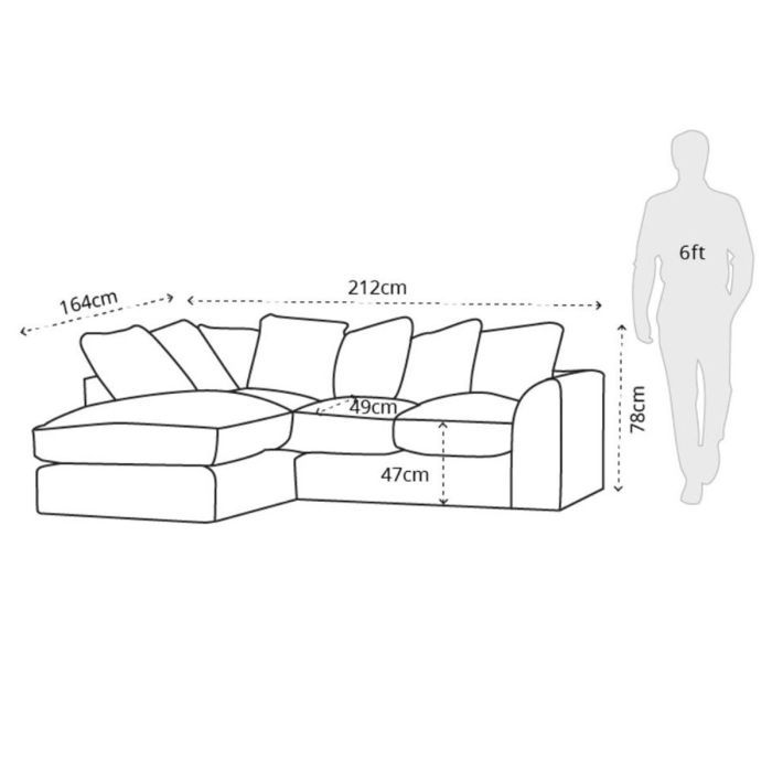 Chicago Right Hand Facing Jumbo Cord Corner Sofa – Cream