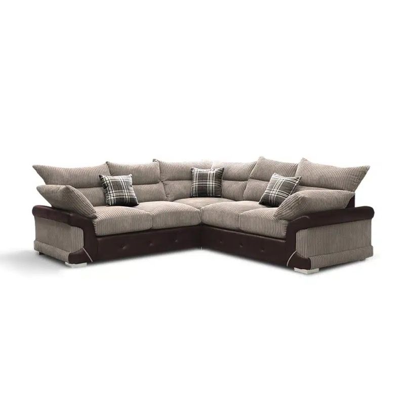 Logan Corner Sofa Brown & Mocha