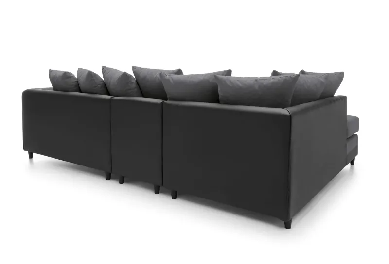 DYLAN PLUS LARGE CHENILLE CORNER SOFA Dark Grey