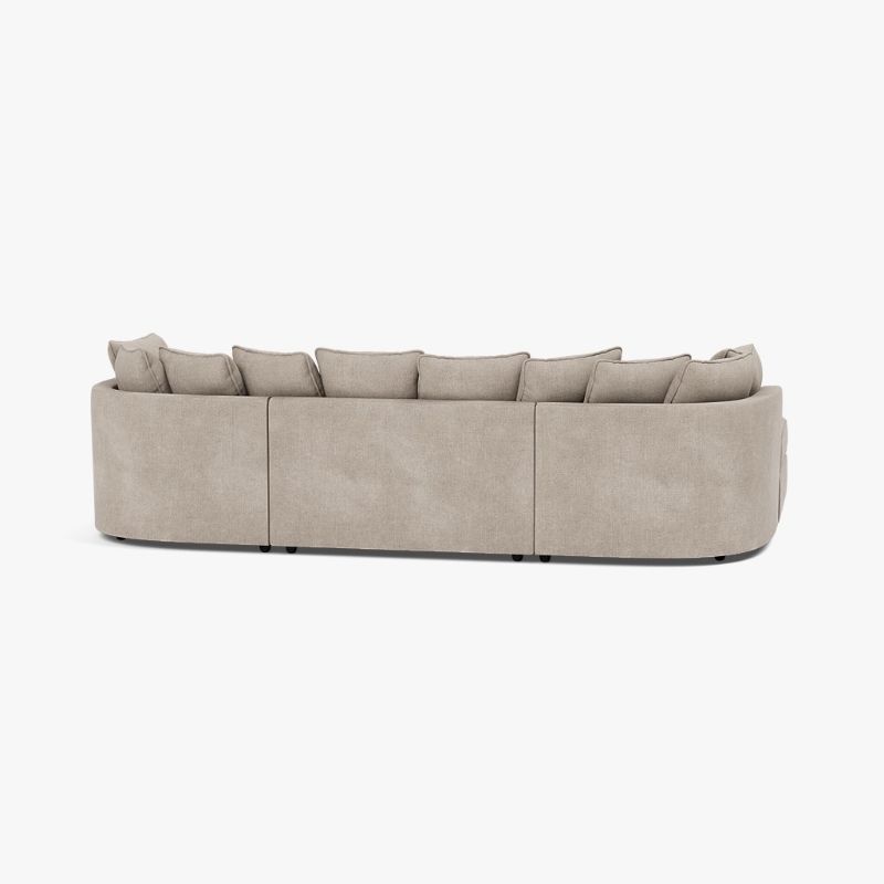 Luxe Bishop U Shape Corner Sofa – Black Chenille | Large Scatter Back Sofa UK