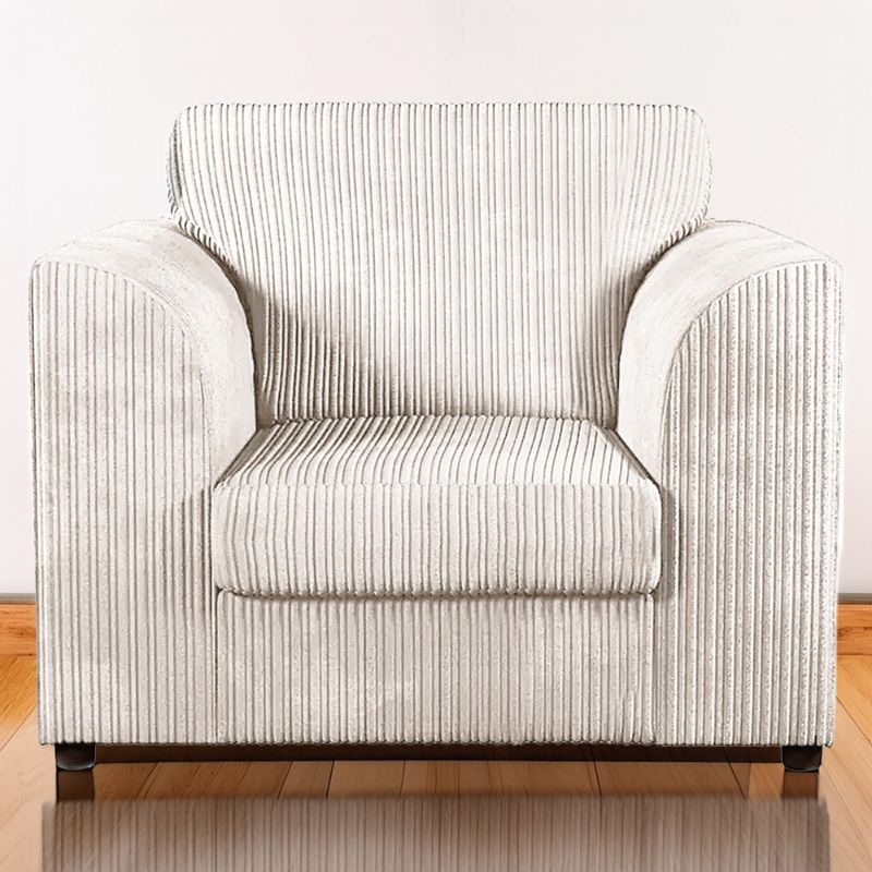New Grey Jumbo Cord Arm Chair