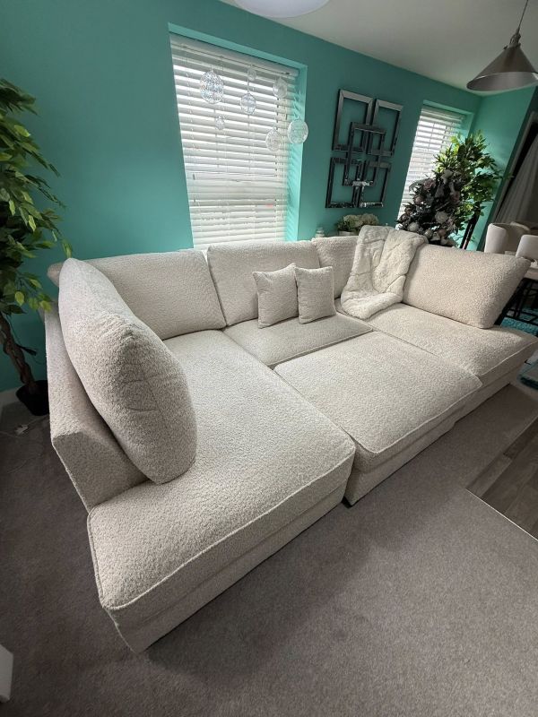 Caranby U shape High Back with Footstool Boucle