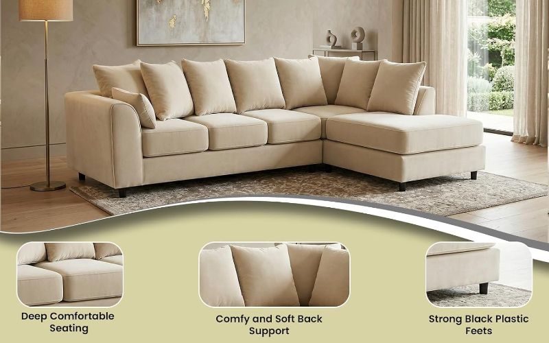 Upholstered 5 Settee Scatter Back Suites for Living Room (Cream, RH 5 Seater)