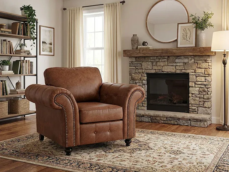 Oakland Leather Armchair - Tan