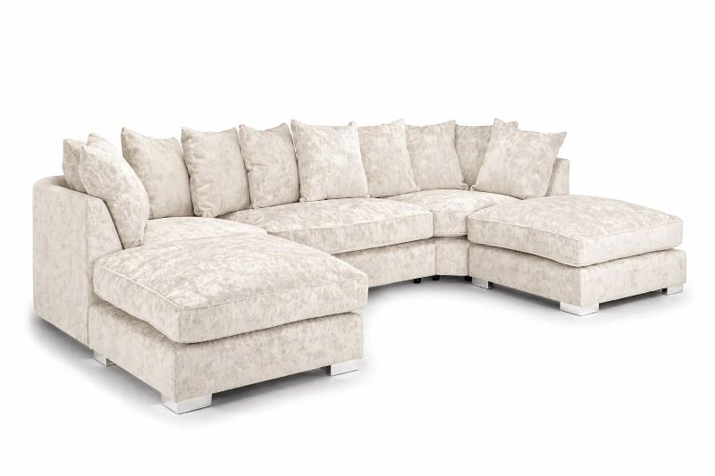 Bishop Alaska Pearl U Shape Sofa – Luxury Large Corner Suite with Footstools & Deep Foam Seating