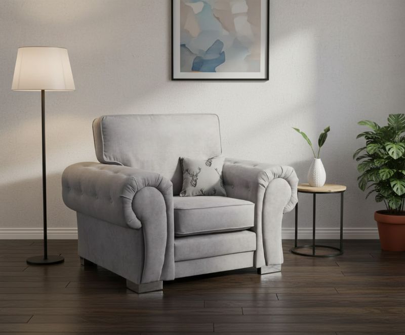 Verona Armchair in Grey – Stylish & Comfortable Living Room Chair