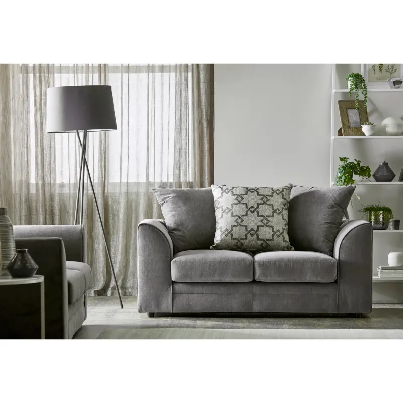 2 Seater Sofa Scatter Back Chenille Sofa (Grey)