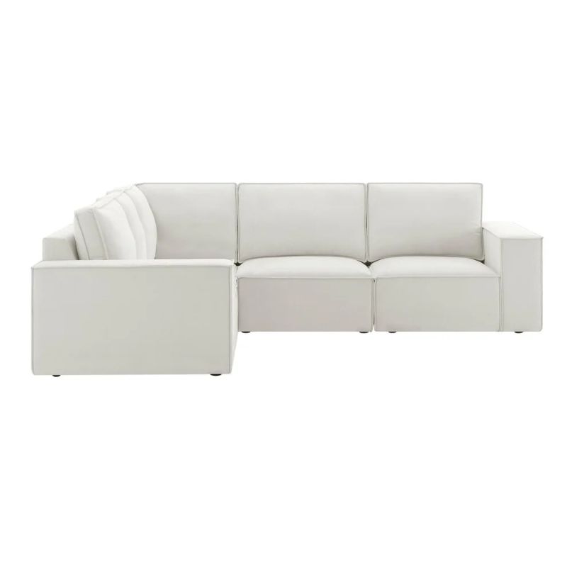Sloane cream 2C2 High Back Plush Velvet Corner Sofa – Luxury Deep-Seated Comfort Suite