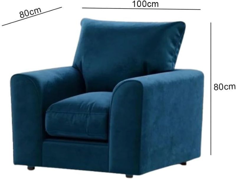 Blue Plush Velvet Armchair – Luxurious, Soft & Stylish Accent Chair for Any Living Room
