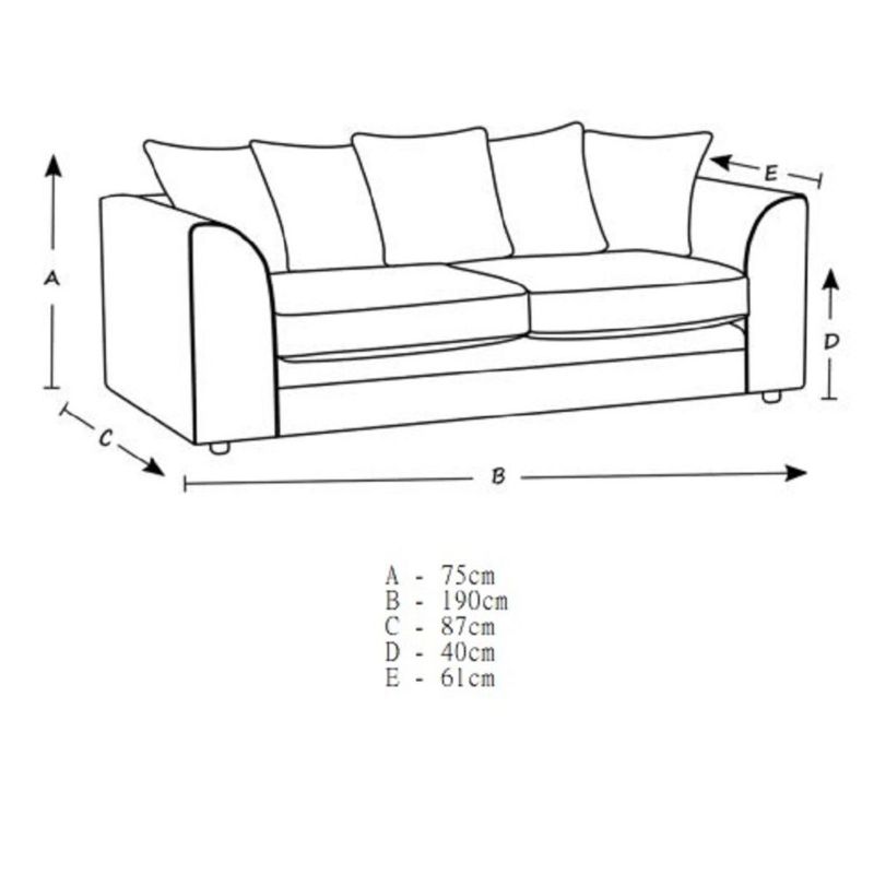 Jumbo Cord 3 Seater Fullback Sofa - Coffee