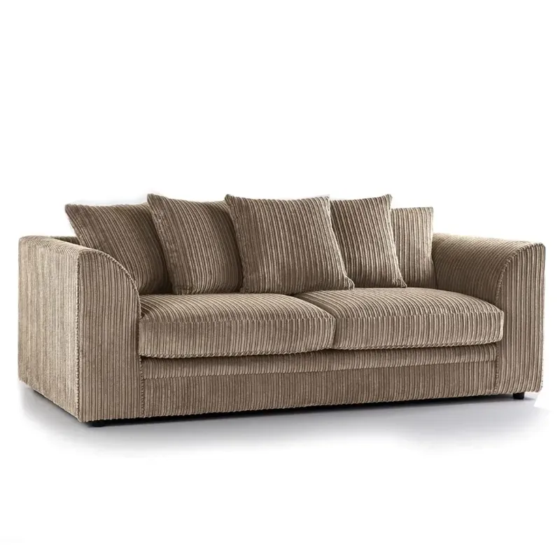 Jumbo Cord 3 Seater Scatterback Sofa - Coffee