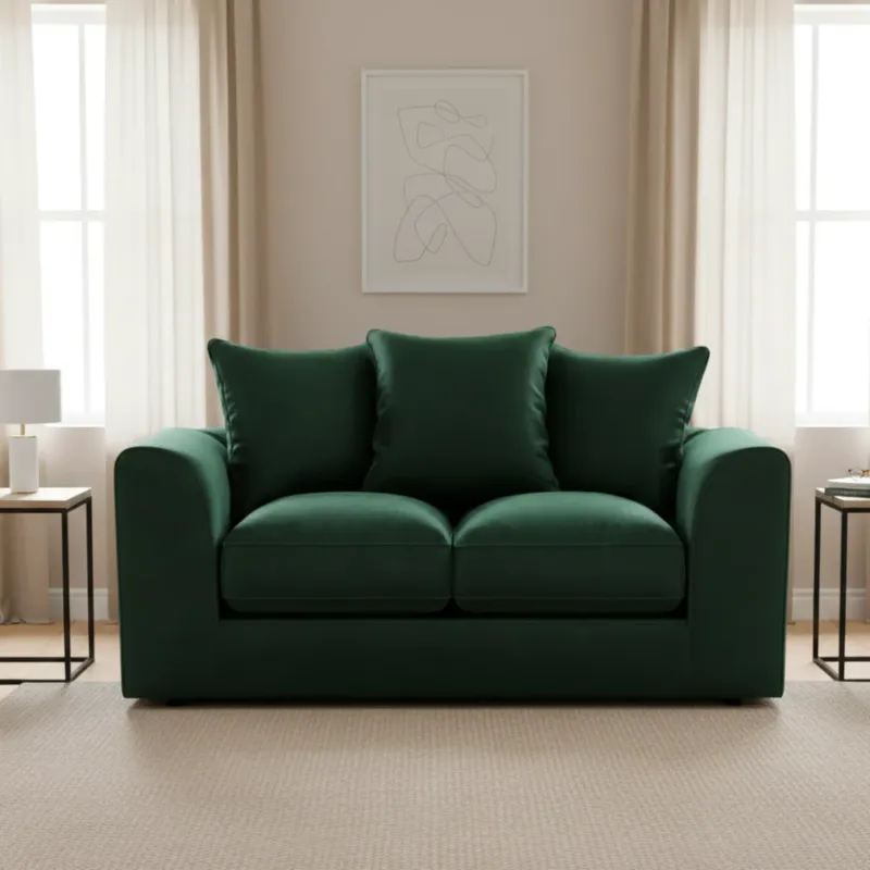 2 Seater Velvet Sofa (Green)