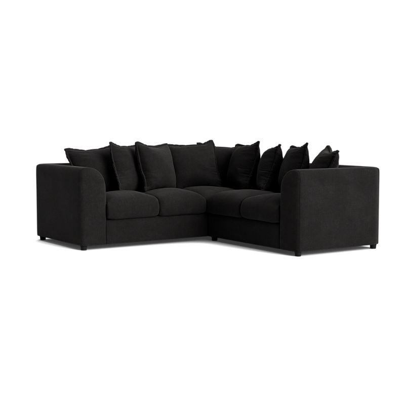 Clapham 2c2 Scatter Back Black corner sofa