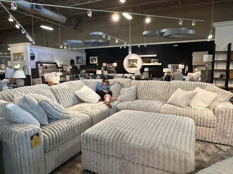 Stupeldous Sectional Sofa 2c2 High back sofa & Footstool