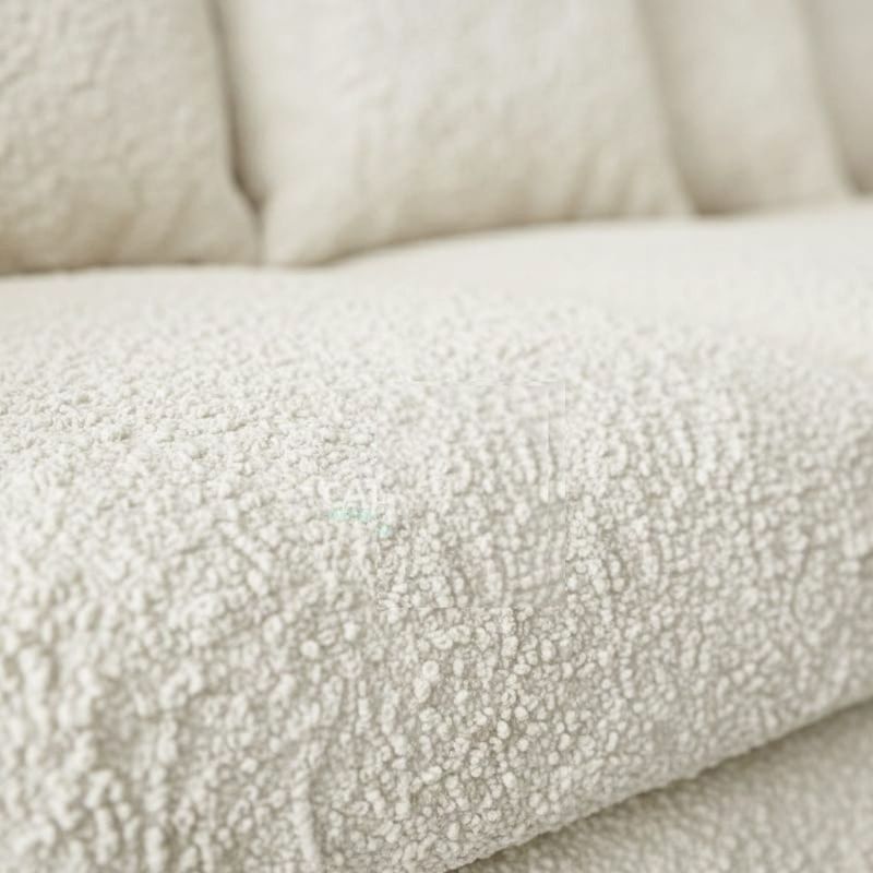 Boucle Fabric 3 Seater Scatterback Sofa - Ivory