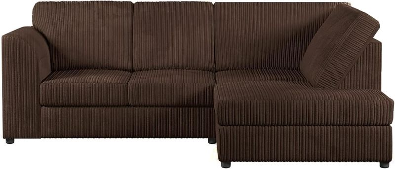 Dylan Jumbo cord Full Back Corner sofa  (Brown, Right Hand Corner)