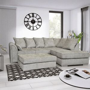 Chiswick Upholstered Chaise Corner Sofa – Free Footstool Included