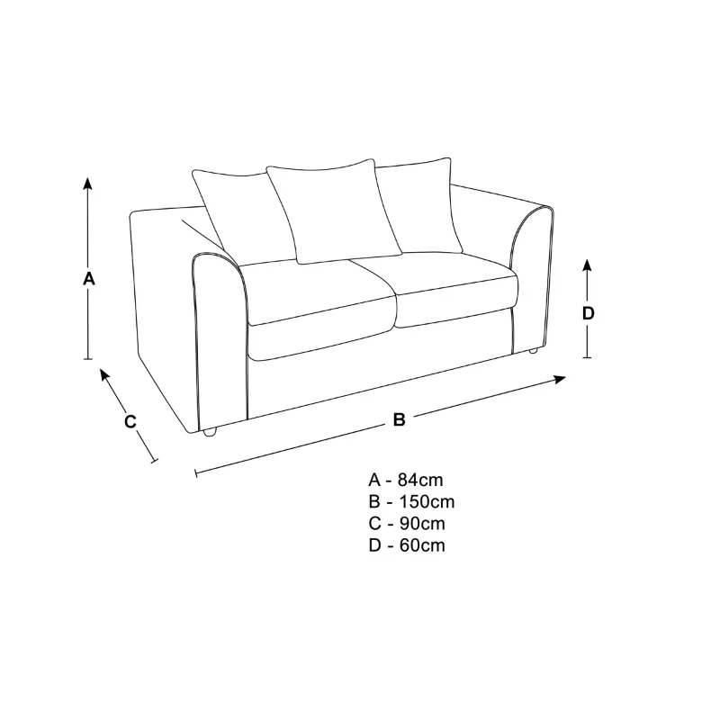 2 Seater Sofa (Light Grey)