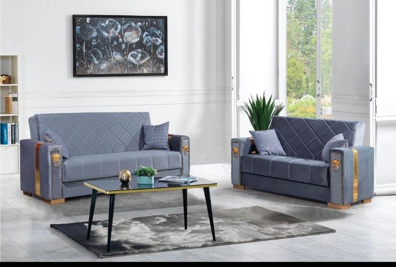 LION SOFABED BLACK AND GOLD