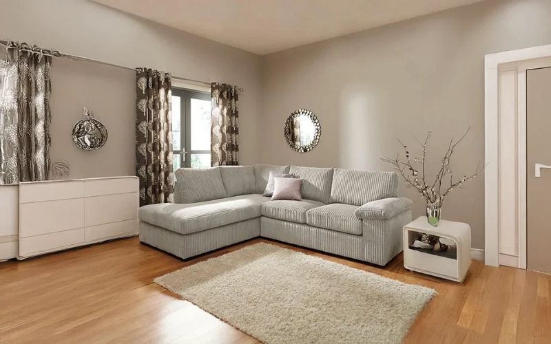 Delta Cream Fabric L-Shaped Corner Sofa – 4 Seater, Flexible Left or Right Facing