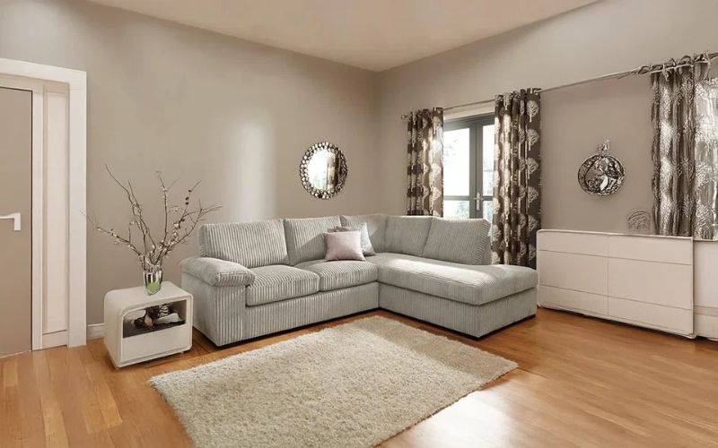 Delta Cream Fabric L-Shaped Corner Sofa – 4 Seater, Flexible Left or Right Facing